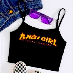 Letter graphic crop baby girl top